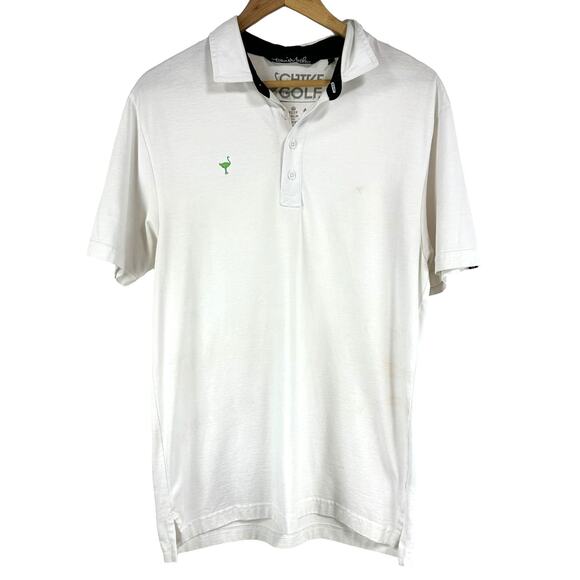 Travis Mathew Chive Golf White Men's Polo *Lightly Stained* Size Medium GUC - Picture 1 of 10